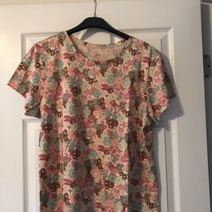 J. Jill Short Sleeve Floral Tee